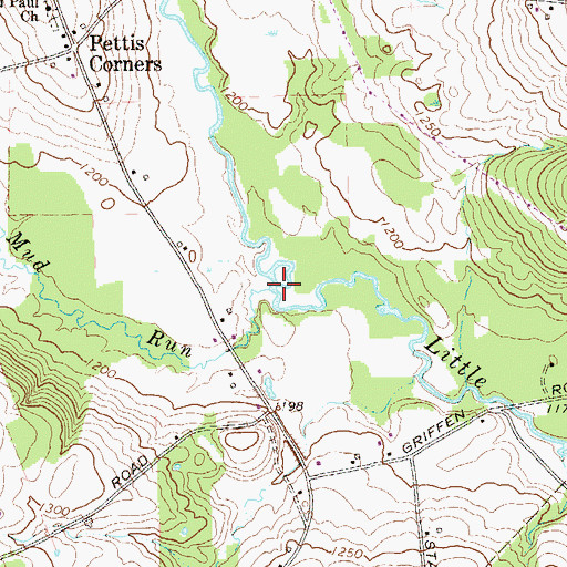 Topographic Map of Mud Run, PA