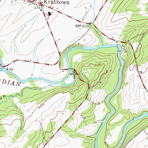 Topographic Map of Mud Run, PA