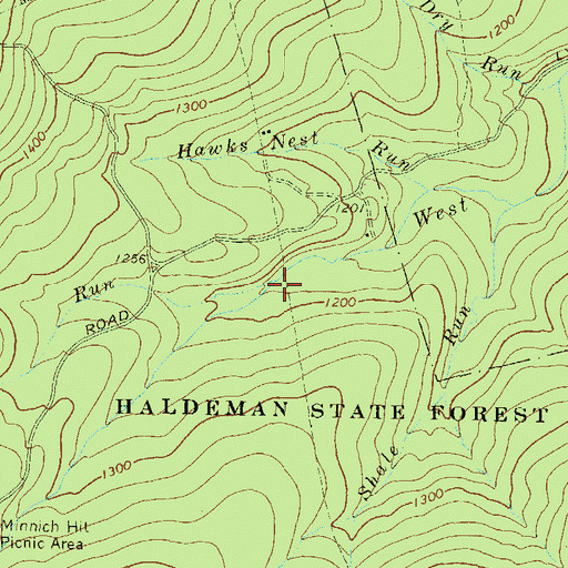Topographic Map of Mud Run, PA