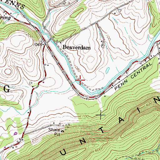 Topographic Map of Muddy Creek, PA