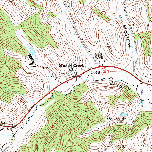 Topographic Map of Muddy Creek Church, PA