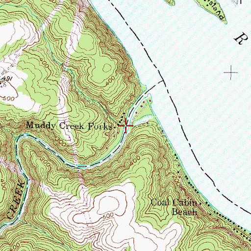 Topographic Map of Muddy Creek Forks, PA