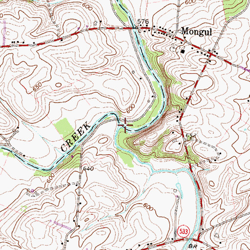 Topographic Map of Muddy Run, PA
