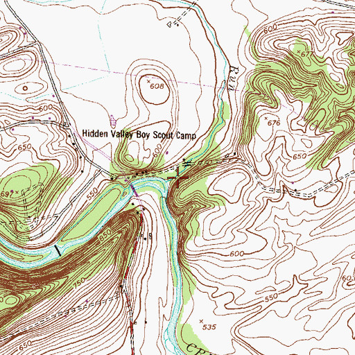 Topographic Map of Muddy Run, PA