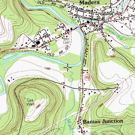 Topographic Map of Muddy Run, PA