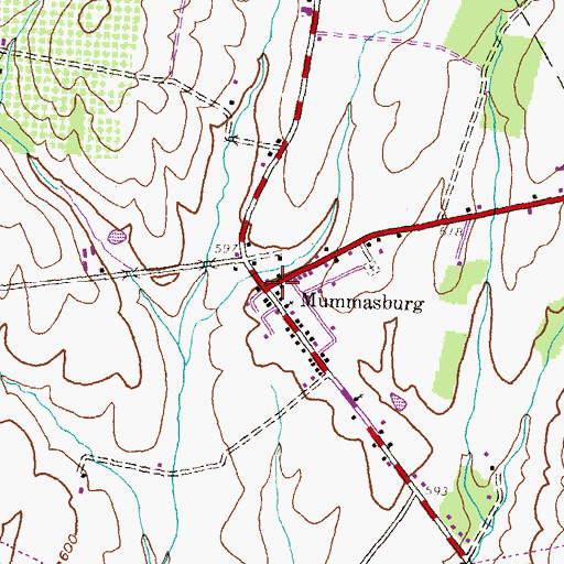 Topographic Map of Mummasburg, PA
