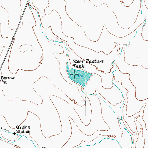 Topographic Map of Steer Pasture Tank, AZ