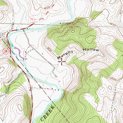 Topographic Map of Murphy Hollow, PA