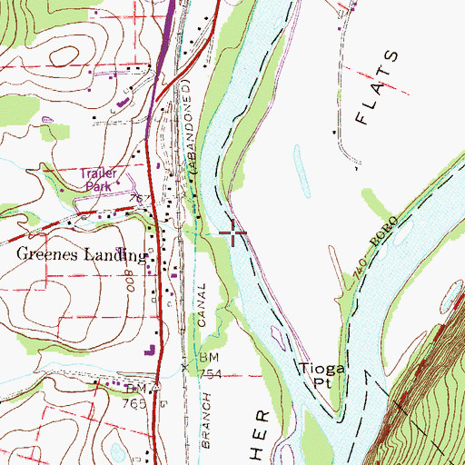 Topographic Map of Murray Creek, PA