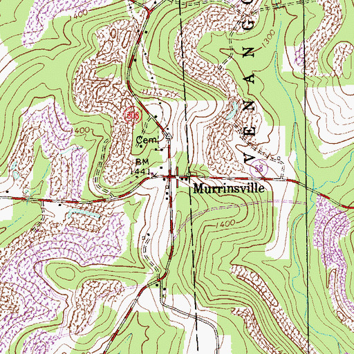 Topographic Map of Murrinsville, PA