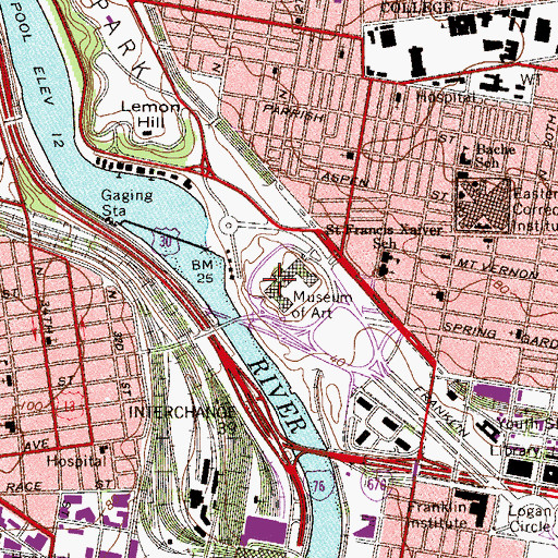Topographic Map of Museum of Art, PA