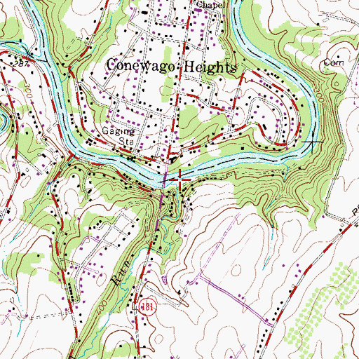 Topographic Map of Musser Run, PA