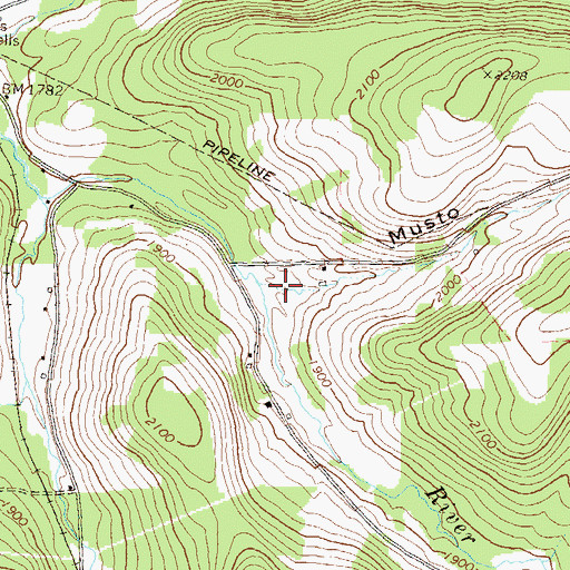 Topographic Map of Musto Hollow, PA
