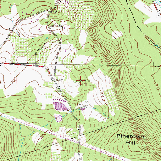 Topographic Map of Myers Cemetery, PA