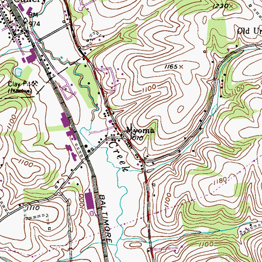 Topographic Map of Myoma, PA