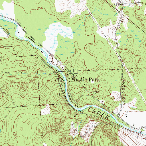 Topographic Map of Mystic Park, PA
