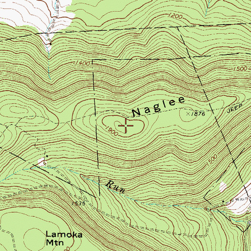 Topographic Map of Naglee Mountain, PA