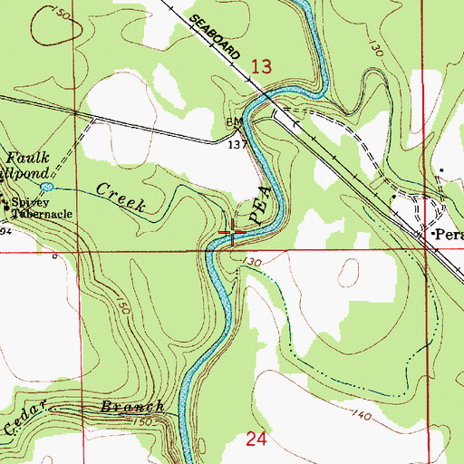 Topographic Map of Faulk Mill Creek, AL