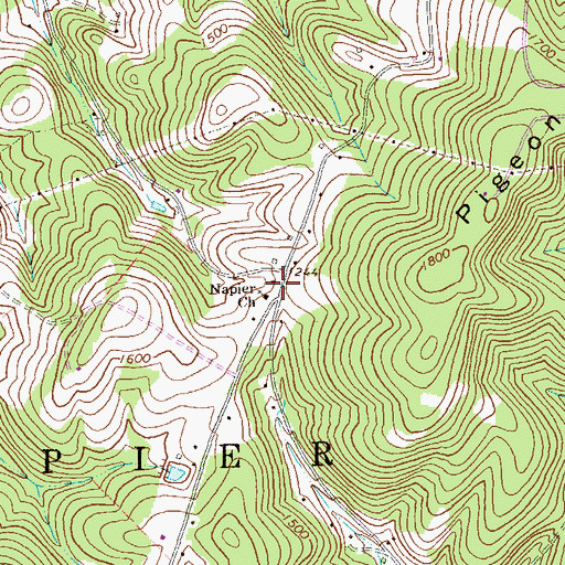 Topographic Map of Napier Church, PA
