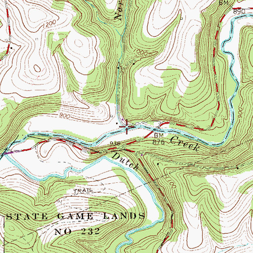 Topographic Map of Narigan Run, PA