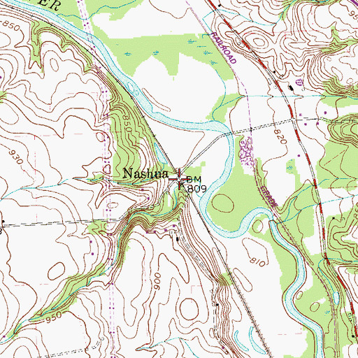 Topographic Map of Nashua, PA