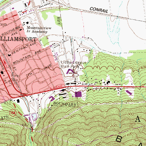 Topographic Map of National Center for Little League Baseball, PA