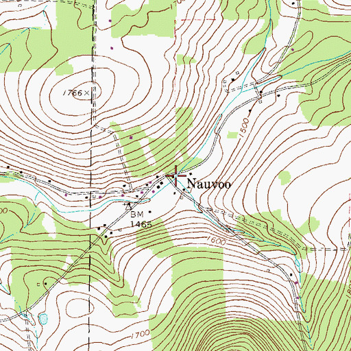 Topographic Map of Nauvoo, PA