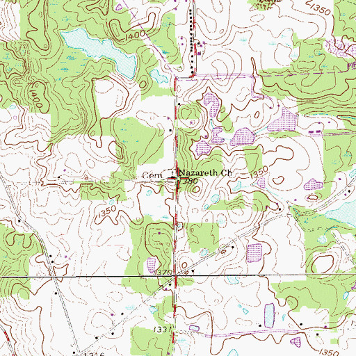 Topographic Map of Nazareth Church, PA