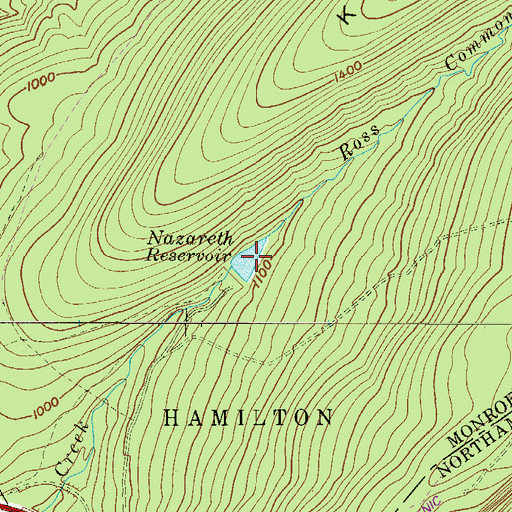 Topographic Map of Nazareth Reservoir, PA