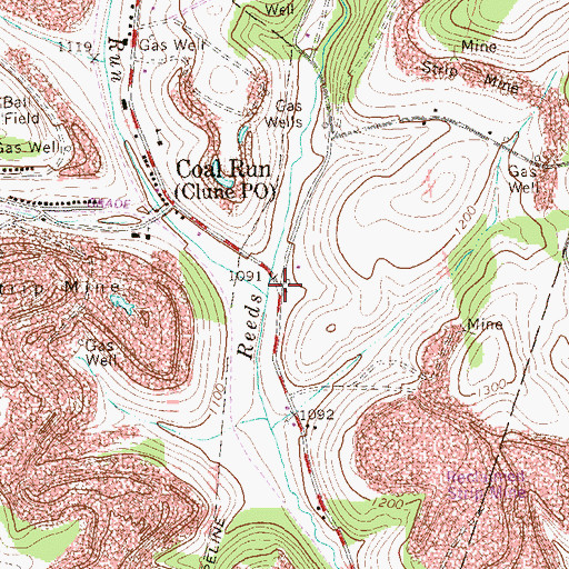 Topographic Map of Neal Run, PA