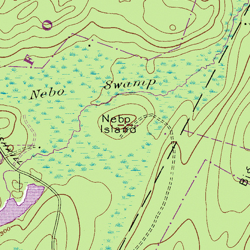 Topographic Map of Nebo Island, PA