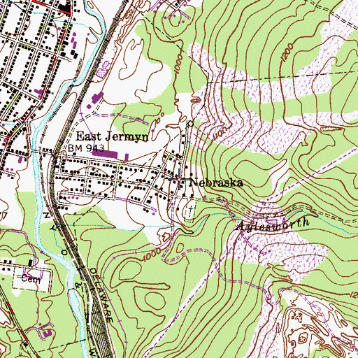 Topographic Map of Nebraska, PA