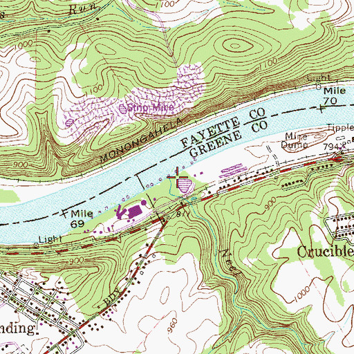 Topographic Map of Neel Run, PA