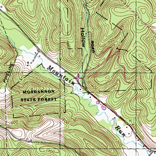 Topographic Map of Negro Hollow, PA