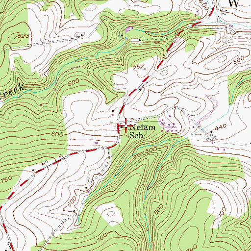 Topographic Map of Neiam School, PA