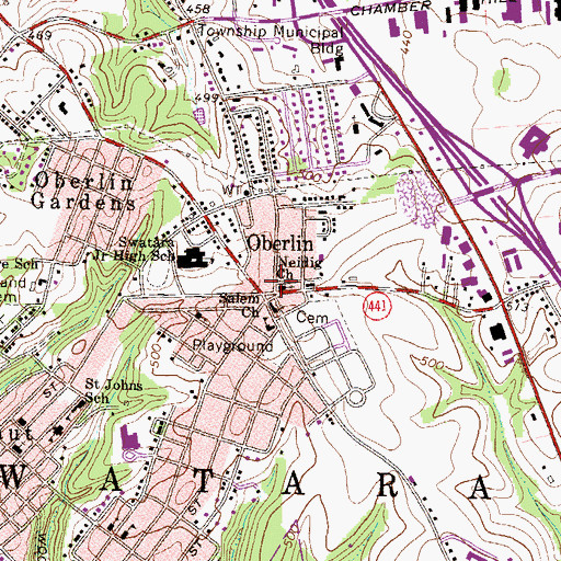 Topographic Map of Neidig Church, PA