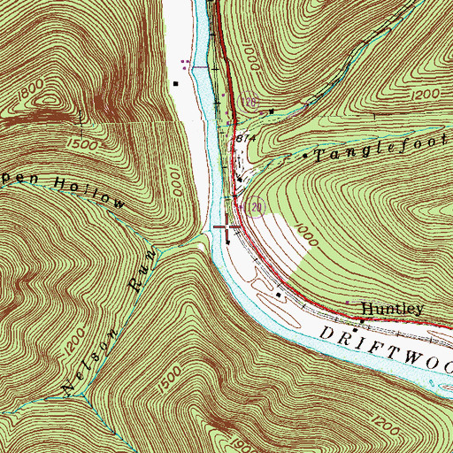 Topographic Map of Nelson Run, PA