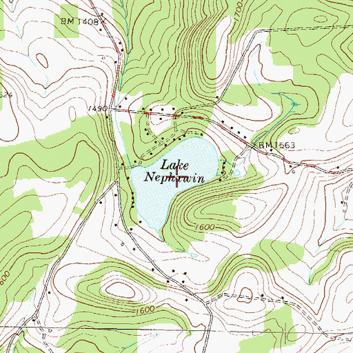 Topographic Map of Lake Nephawin, PA