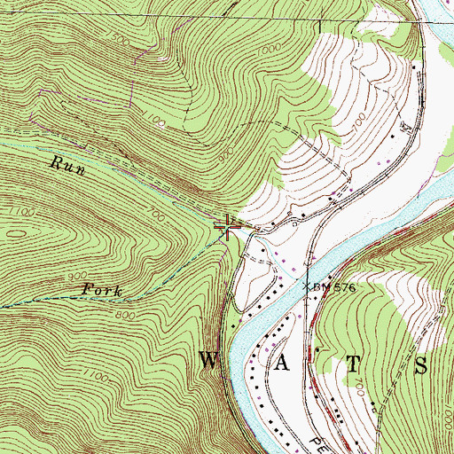 Topographic Map of Nepley Fork, PA