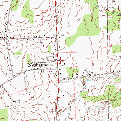 Topographic Map of Neshannock, PA