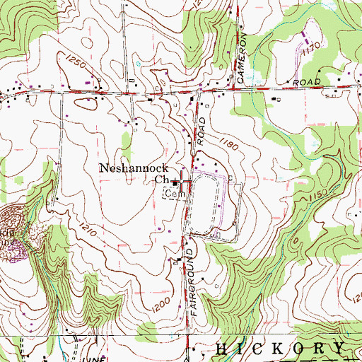 Topographic Map of Neshannock Church, PA