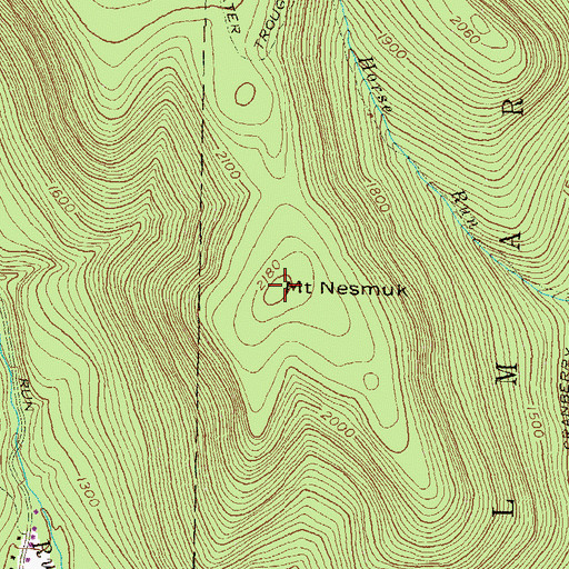 Topographic Map of Mount Nesmuk, PA