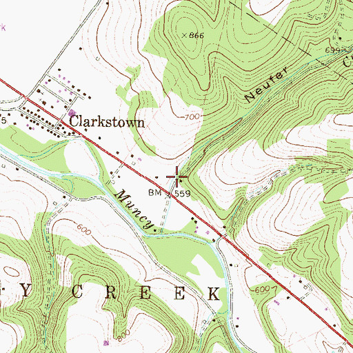 Topographic Map of Neufer Hollow, PA