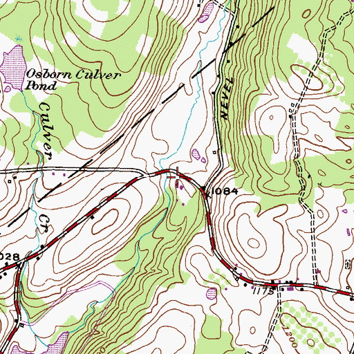 Topographic Map of Nevel Hollow, PA