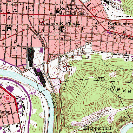 Topographic Map of Neversink Reservoir, PA
