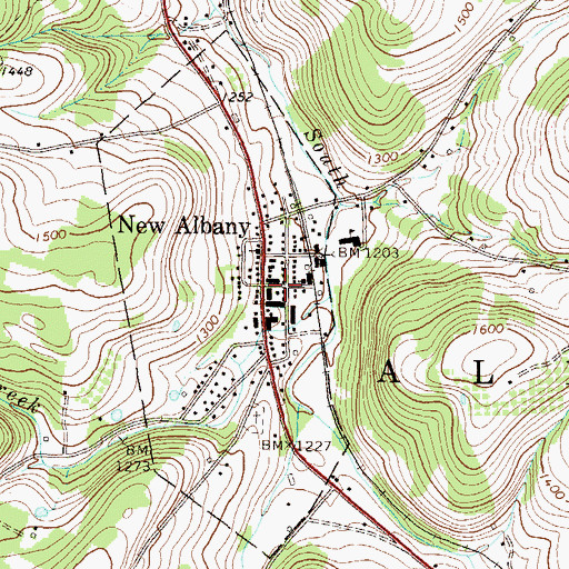 Topographic Map of New Albany, PA