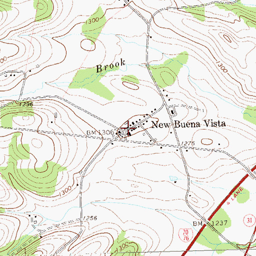 Topographic Map of New Buena Vista, PA
