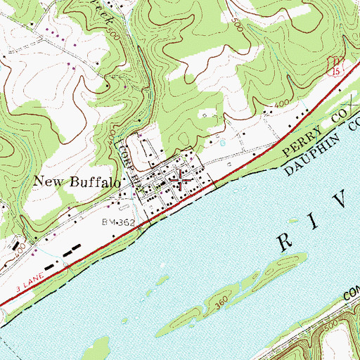 Topographic Map of New Buffalo, PA