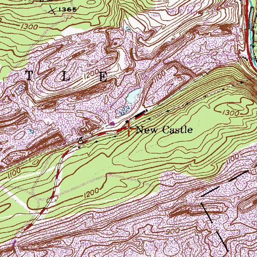 Topographic Map of New Castle, PA