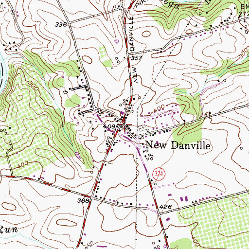 Topographic Map of New Danville, PA